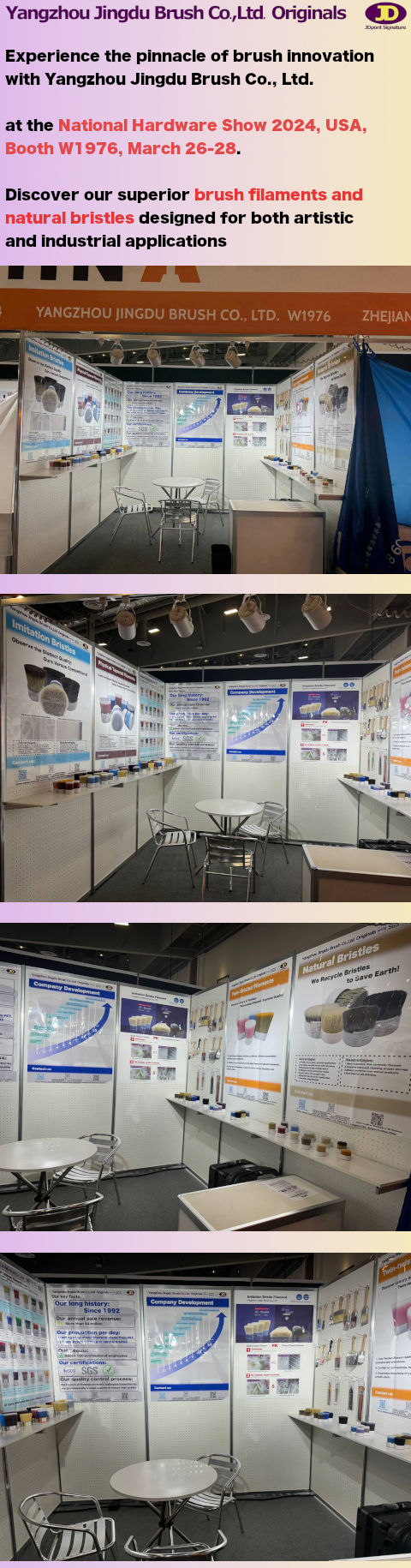 Discover Brush Excellence at Booth W1976, National Hardware Show 2024, USA with Yangzhou Jingdu